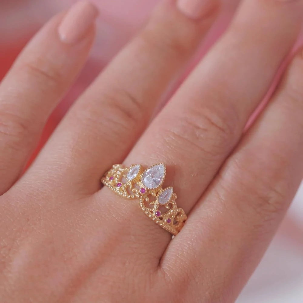 Anillo de rapunzel bañado en oro