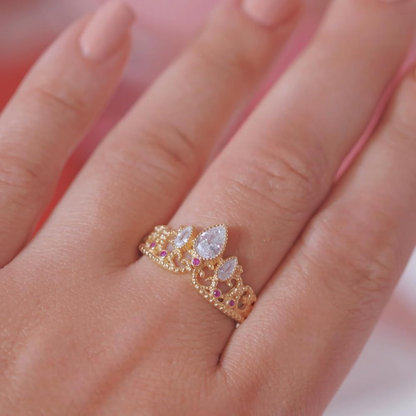 Anillo de rapunzel bañado en oro