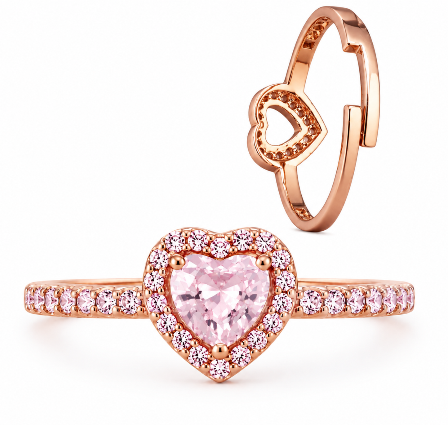 Anillo de promesa AJUSTABLE de corazón