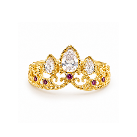 Anillo de rapunzel bañado en oro