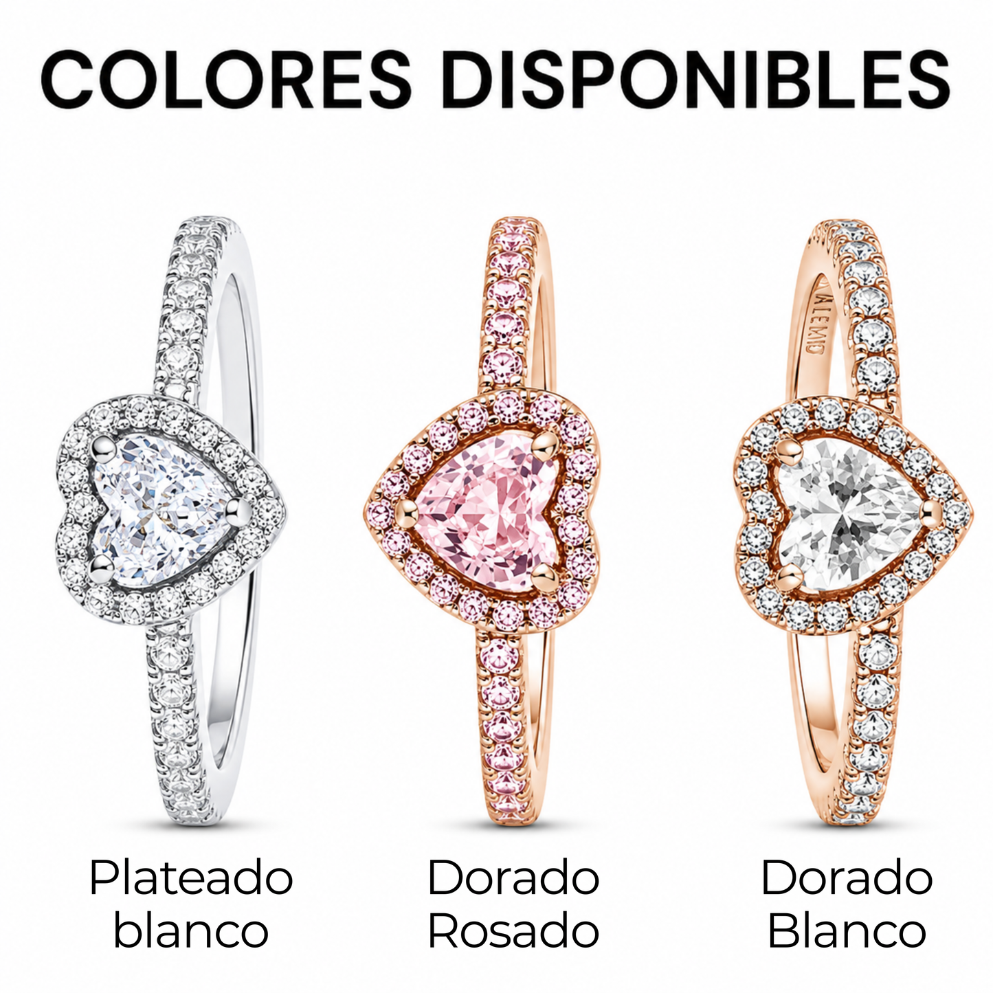 Anillo de promesa adaptable bañado en oro